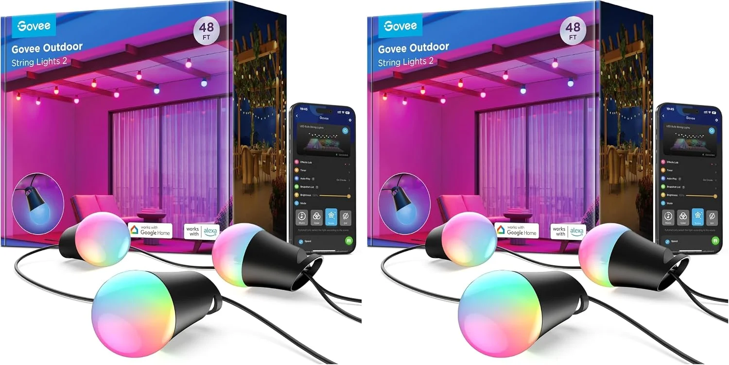 Nook Smart Outdoor String Lights 2, 144ft RGBIC Patio Lights with 45 Bulbs - Image 3