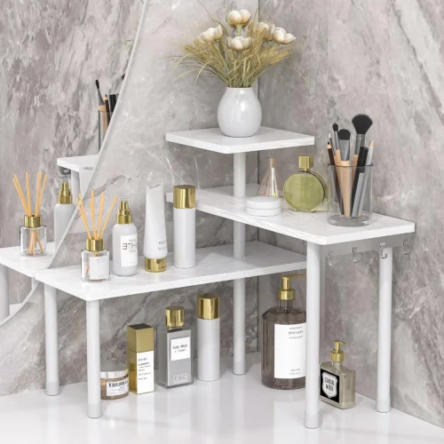 Nook Kitchen Countertop Organizer 3-Tier Corner Shelf, Rustic Brown