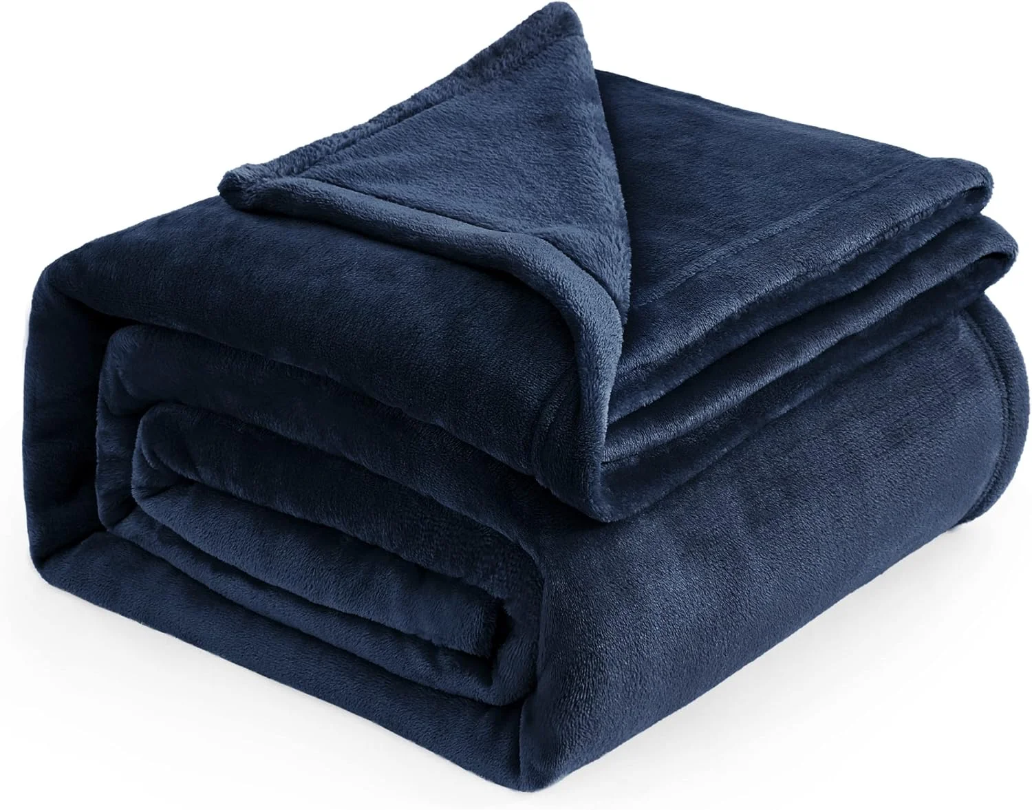 Nook Bedsure Soft Cozy Warm Fleece Bed Blanket Queen Size Navy 90x90 - Image 4