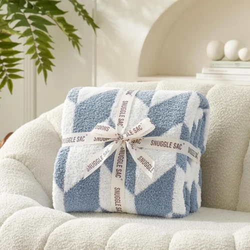 Alternative view of Nook Snuggle Sac Buttery Ivory Throw Blanket for Couch, Reversible Super Soft Knitted Blankets, Warm Cozy Knit Fuzzy Plush Lightweight Throws Dupes for Sofa, Bed, Picnic, Ivory, 50 x 60 inches