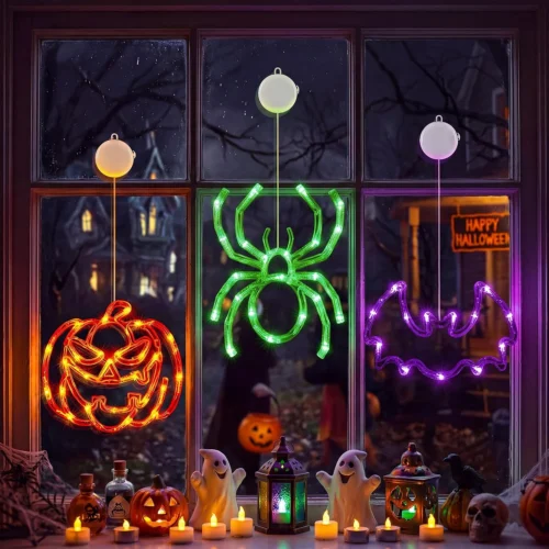 Alternative view of Nook 3 Pack Halloween Windows Lights - Pumpkin, Ghost, Hat with Timer