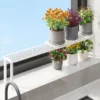 Nook Expandable Kitchen Sink Organizer Window Shelf for Plants Stackable Narrow Shelves Kitchen Countertop Holder Mesh Design (2, White (Depth 3.54))