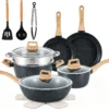 Anymark 16PCS Pots and Pans Set Non Stick Cookware (white, 16pieces)