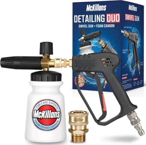 Nook Short Pressure Washer Gun with Swivel - High Pressure Water Handle with 3/8 Male Plug and 1/4?? Quick Connector Coupler - Power Washer Gun Compatible