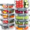 Nook KOMUEE 10 Packs 30oz Glass Meal Prep Containers 2 Compartments