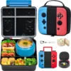 Nook FAJSL Game Lunch Box for Kids with Thermo, 9 OZ Stainless Food Jar & Insulated Lunch Bag, BPA-Free Kids Lunch Bento Box with Sauce Cup, Leakproof Lunch Box Set for Boys & Girs, School, Travel