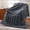 Nook BENVWE Fluffy Faux Fur Throw Blanket for Couch, Soft Plush Thick Cozy Fuzzy Luxury Minky Bubble Blanket for Home Living Room Decor Gift for Women, Tie-dye Coffee, 50 x 60, 1100GSM