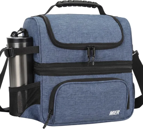 Nook Lunch Box for Men - Dual Compartment Adult Lunch Bag for Work, Black