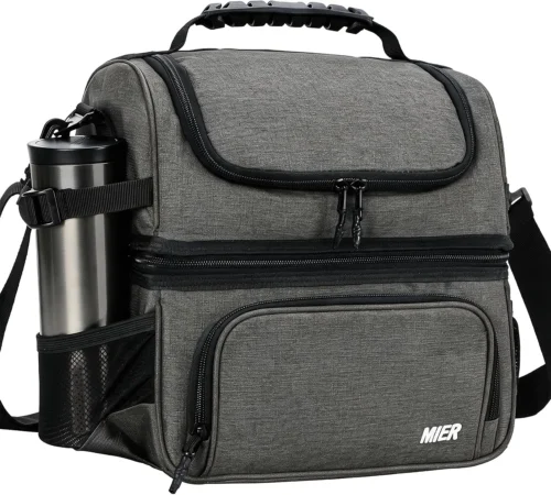 Alternative view of Nook Lunch Box for Men - Dual Compartment Adult Lunch Bag for Work, Black