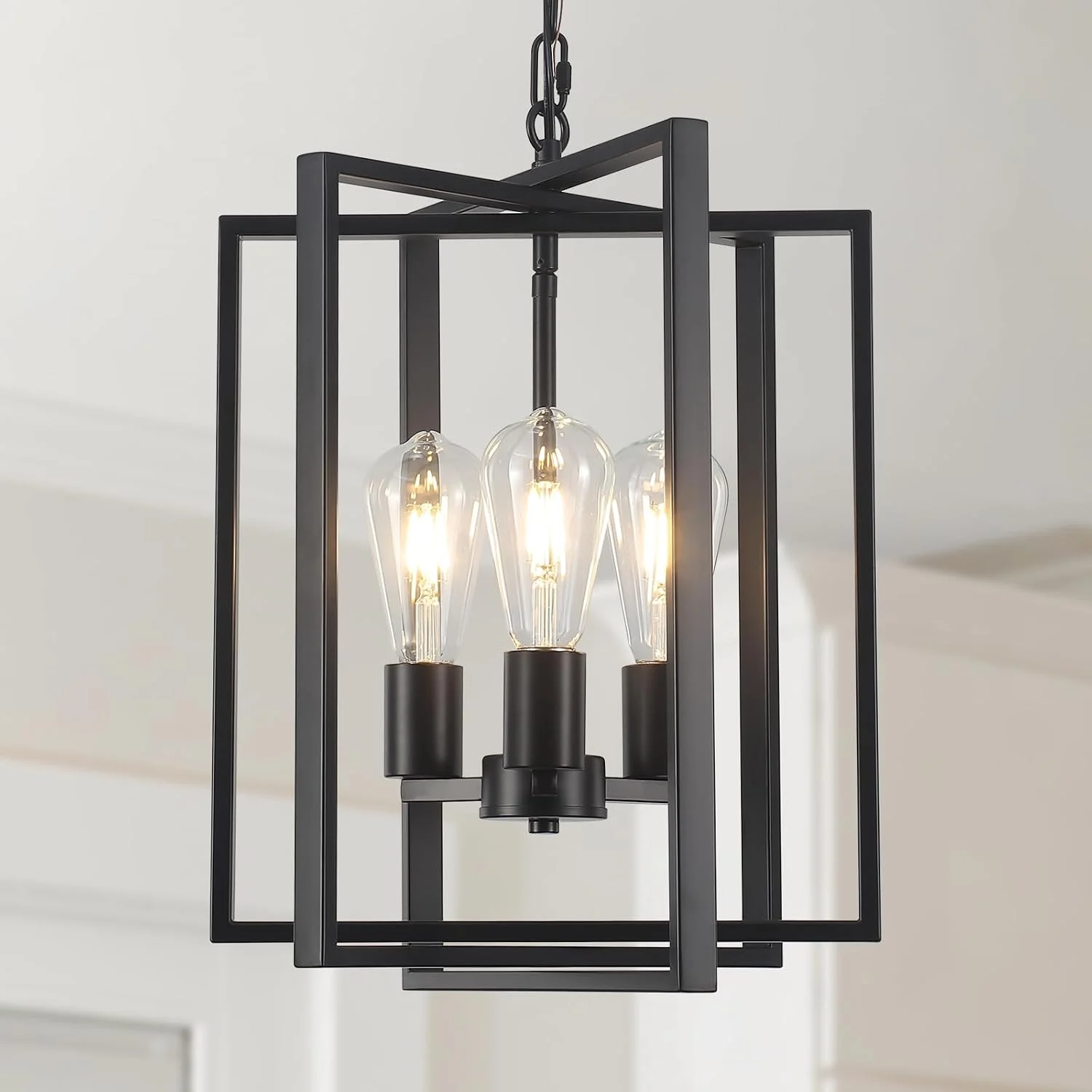 Nook Black Farmhouse Modern Chandelier Light Fixture for Dining Room, 3 Light - Image 6