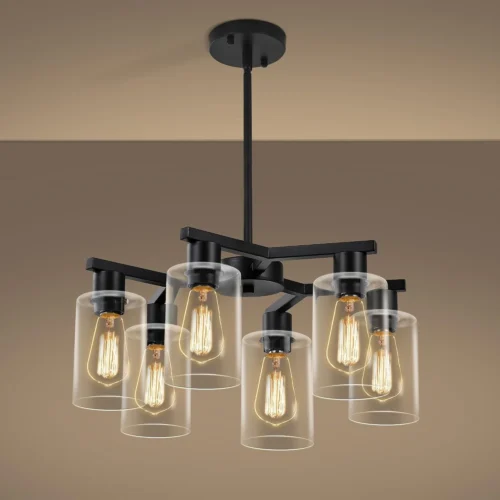Alternative view of Nook 4-Light Modern Farmhouse Black Chandelier