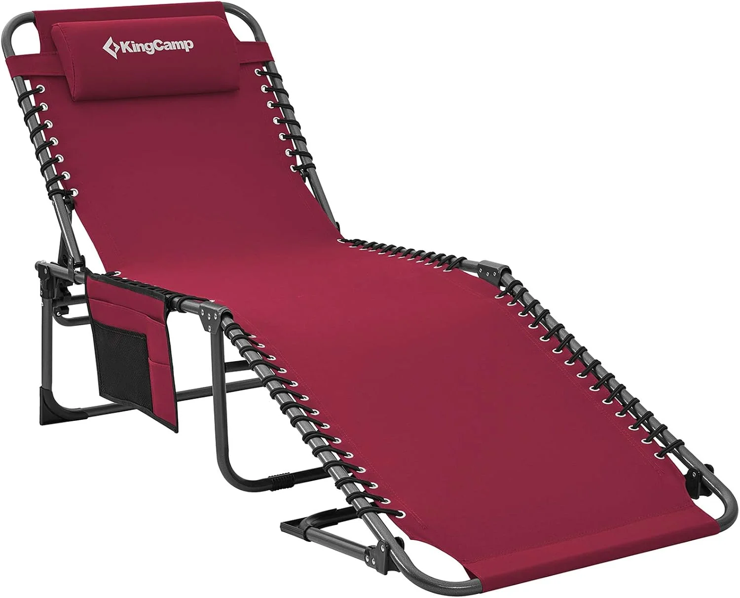 Nook Oversized Tanning Chair, Extra-Wide Padded Folding Chase Lounge Chairs Portable Adjustable 5-Position 440lbs - Image 6