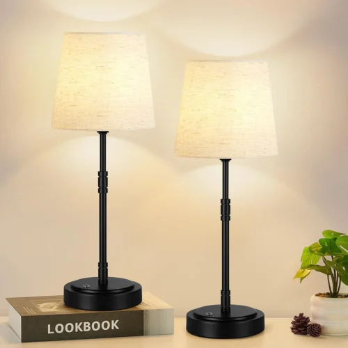 Alternative view of Nook Table Lamp Set of 2 - Battery Operated Lamp with 7500mAh Rechargeable Battery, Dimmable, Bulb Included
