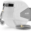 Nook Retractable Rubber Hybrid Garden Hose Reel, 5/8x100ft Wall Mount, 24-month warranty, 9-pattern sprayer