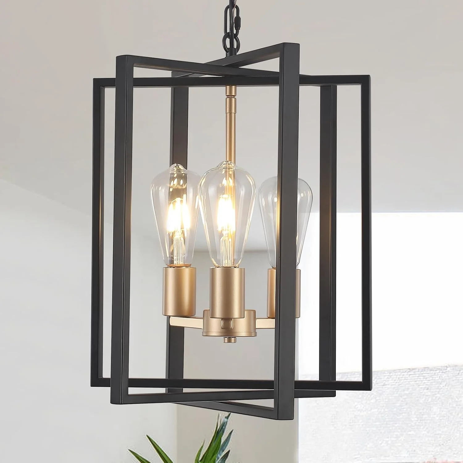 Nook Black Farmhouse Modern Chandelier Light Fixture for Dining Room, 3 Light - Image 2