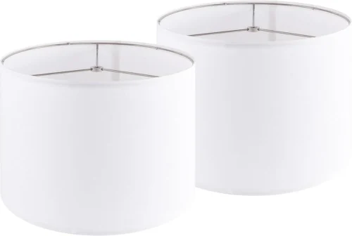 Nook Fabric Drum Lamp Shade with Embroidered Leaf Trim 13 Top x 13 Bottom x 10 High (Spider) Set of 2 Medium Lamp