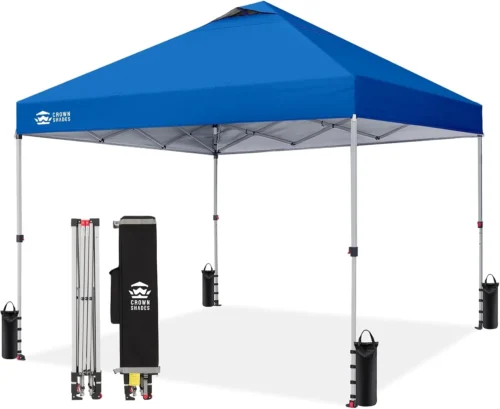Nook SHADES 10x10 Pop Up Canopy, Patented CenterLok One Push Tent Canopy, 8 Stakes, 4 Ropes (10x10