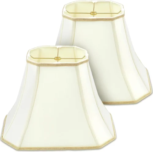 Nook Set of 2 Bell Lamp Shade 6.25 x 8 Top 11 x 16 Bottom 12 High (Spider) Rectangle Cut Square Replacement