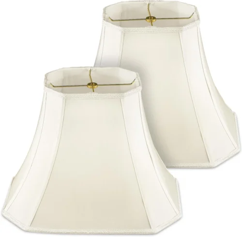 Alternative view of Nook Set of 2 Bell Lamp Shade 6.25 x 8 Top 11 x 16 Bottom 12 High (Spider) Rectangle Cut Square Replacement