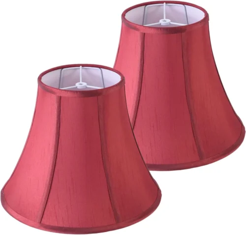 Nook White Bell Lamp Shades Set of 2 Medium Shade 6.7``Top x 13``Bottom x 10``High(Spider) Traditional Lampshade for