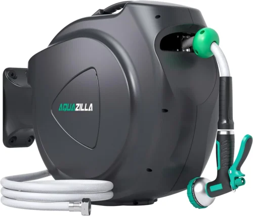 Alternative view of Nook Garden Hose Reel, 5/8 in x 100 ft Automatic Wall Mount Heavy Duty Automatic Water Hose Reel with 9 Patterns