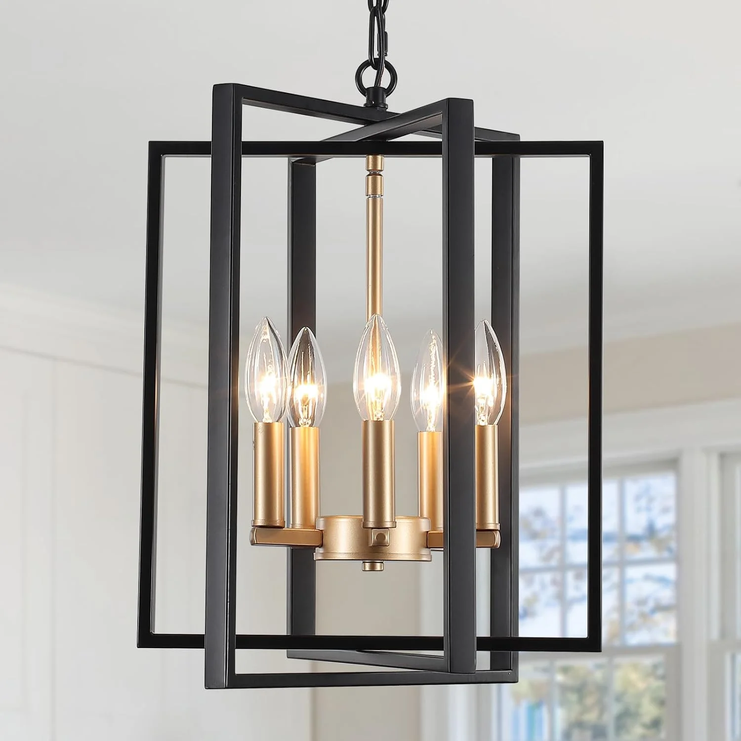 Nook Black Farmhouse Modern Chandelier Light Fixture for Dining Room, 3 Light - Image 4