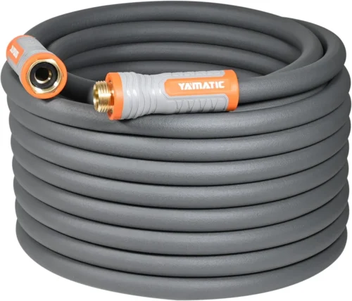 Flexible Garden Hose 5/8 x 75ft, 360° Swivel Handle, Burst 600 PSI, 75 Foot Heavy Duty Water Hose for