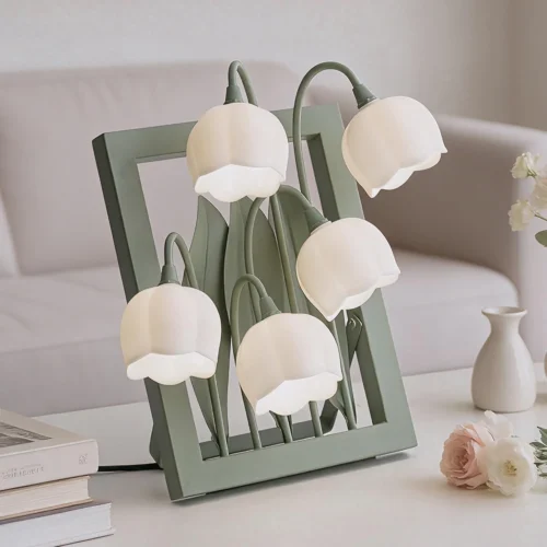 Alternative view of Nook Flower Lamp for Home, 3-Color Temperature, Bedside Vintage Table Lamps