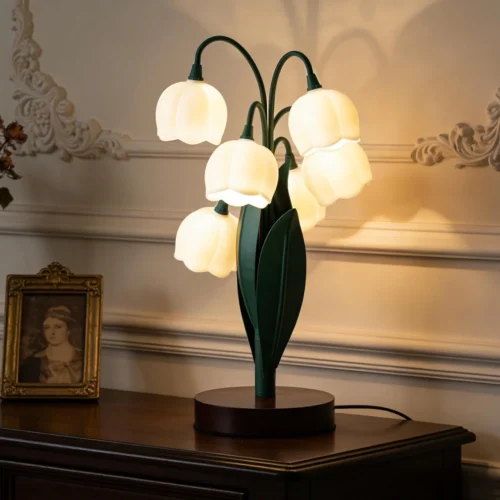 Nook Flower Lamp for Home, 3-Color Temperature, Bedside Vintage Table Lamps