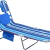 Nook Beach Lounge Chair, Reclining Beach Chairs Lay Flat, Folding Camping Chairs Portable Camp Cot with Backpack