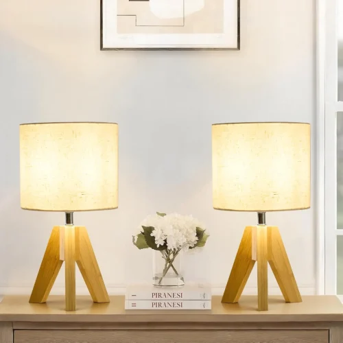 Alternative view of Nook Set of 2 Tripod Table Lamps, Dimmable, Boho Modern Nightstand Lamps for Bedroom Living Room Office