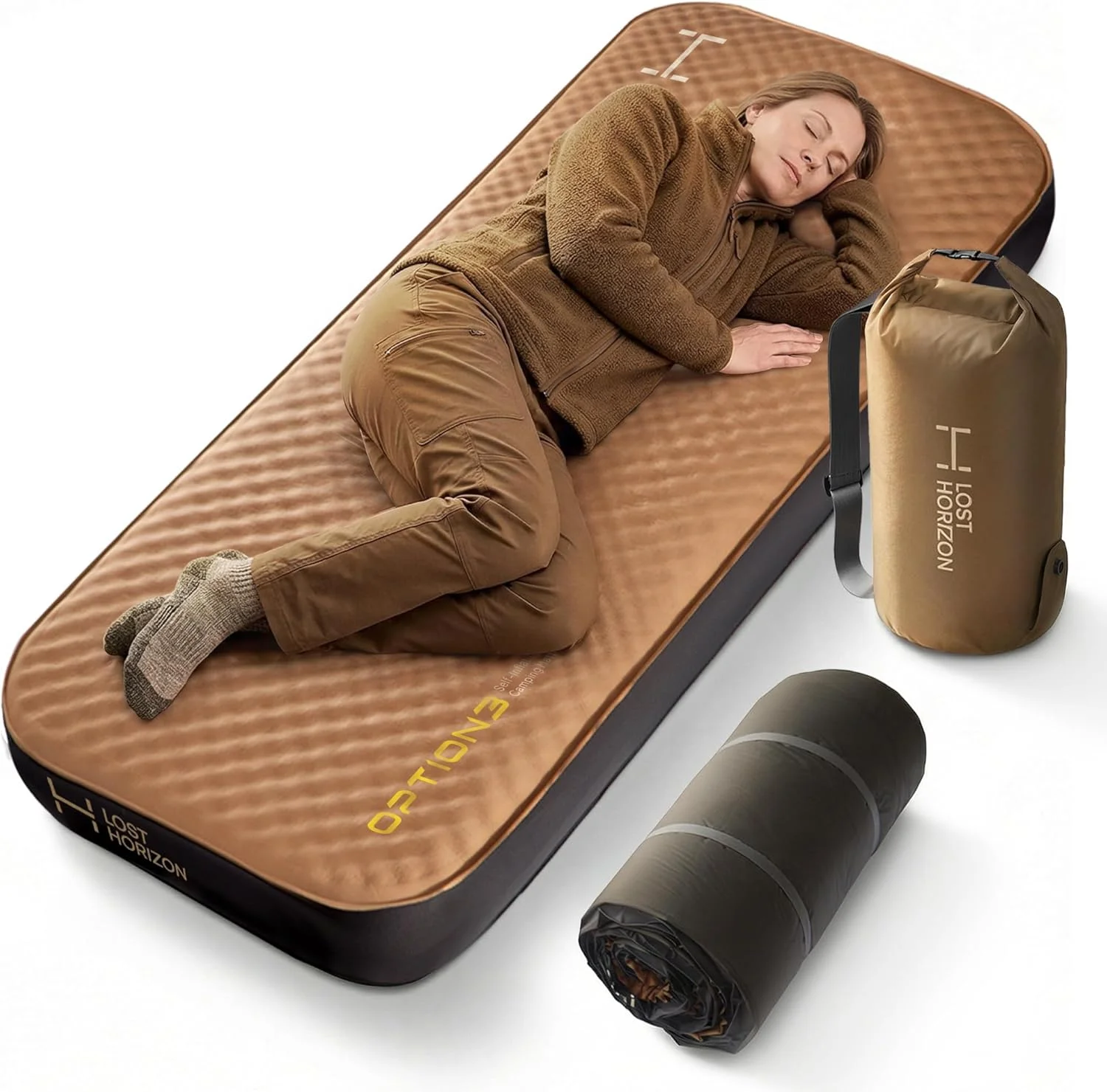Nook Horizon Air & Foam Camping Mattress, Self-Inflating Sleeping Pad, 4.5 Thick, with Pump Sack, R13 Insulation - Image 2
