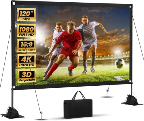 Alternative view of Nook Projector Screen with Stand: Portable Projector Screen Outdoor Indoor Front/Rear16: 9 4K HD with Carry Bag