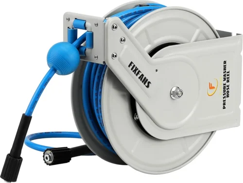 Alternative view of Nook Pressure Washer Hose Reel with Hose, 1/4 × 60ft Retractable Power Washer Hose Reel, Heavy Duty Hose Reel Auto