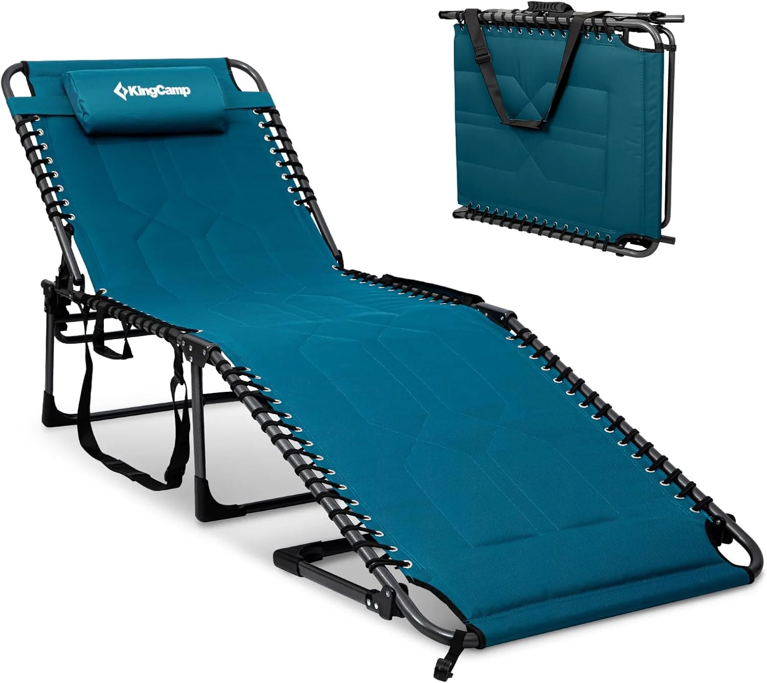 Nook Oversized Tanning Chair, Extra-Wide Padded Folding Chase Lounge Chairs Portable Adjustable 5-Position 440lbs - Image 7