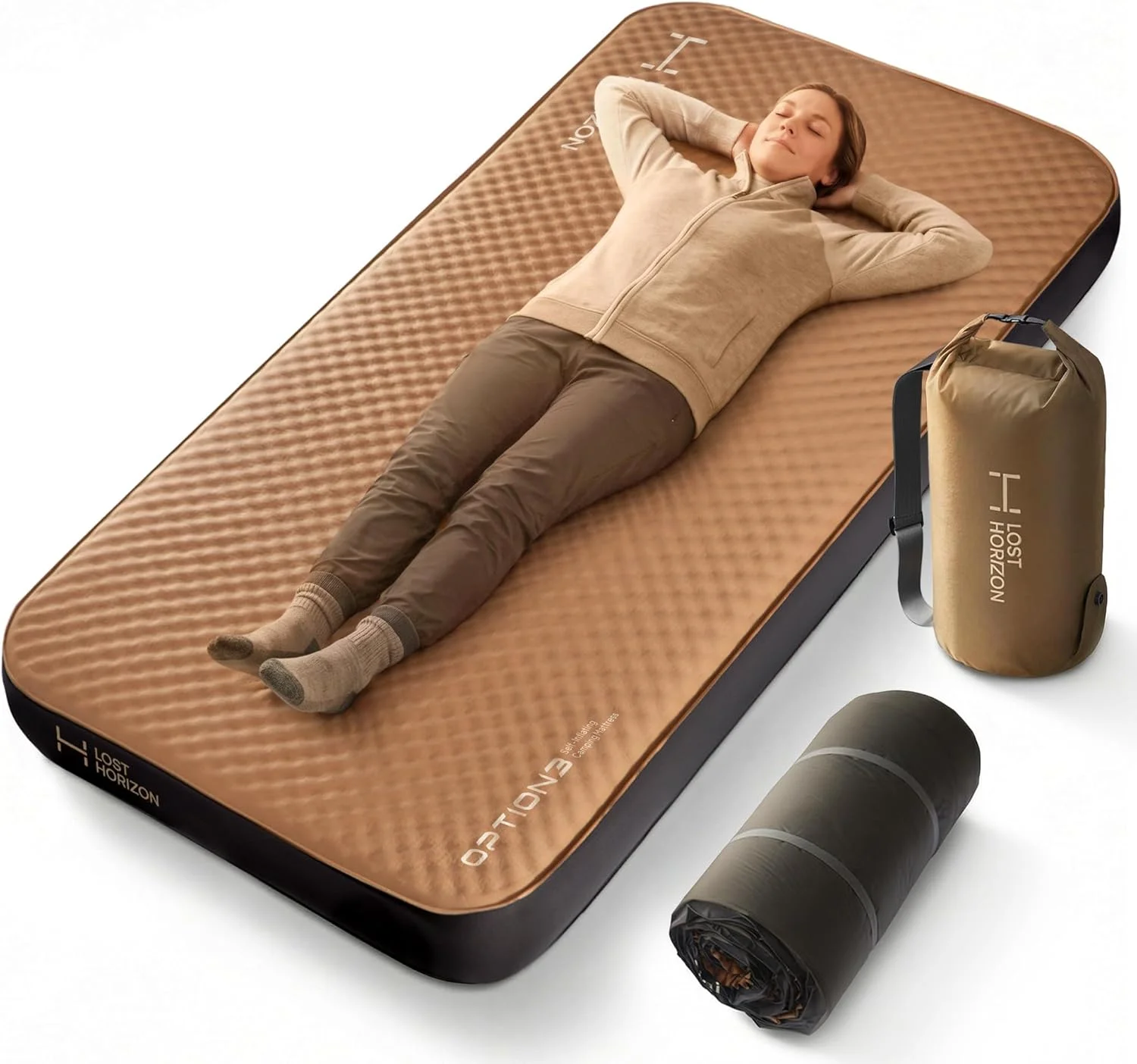 Nook Horizon Air & Foam Camping Mattress, Self-Inflating Sleeping Pad, 4.5 Thick, with Pump Sack, R13 Insulation - Image 3