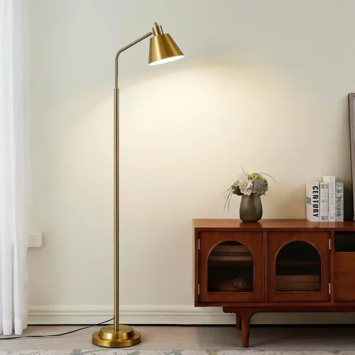 Nook 65.3 Floor Lamp, Adjustable Head, Bulb Included, Dual-Base Industrial Standing Lamp