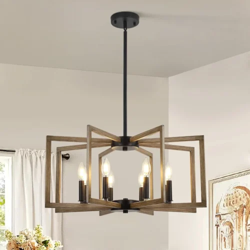 Nook 6-Light Gold Pendant Light, Modern Farmhouse Dining Room Light Fixtures Over Table