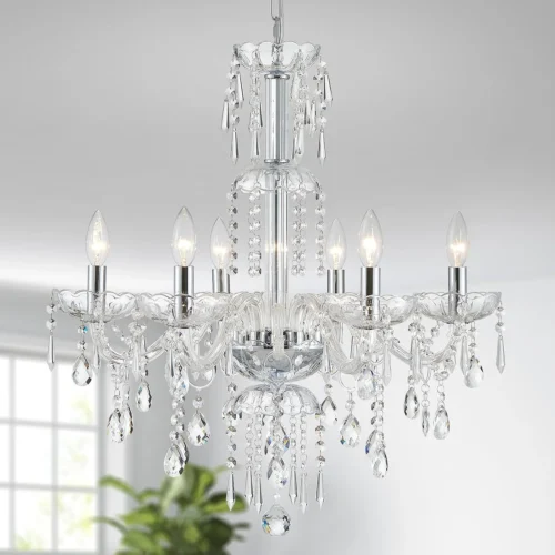Alternative view of Nook 5-Light Crystal Candle Chandelier Pendant Ceiling Light Modern Lighting Fixture for Bedroom Hallway Bar Kitchen