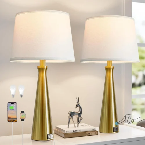 Nook Modern Table Lamp Set of 2, Dimmable, Bulb Included