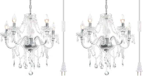 Alternative view of Nook Crystal Clear Chandelier 5-Light Pendant Ceiling Lighting Fixture