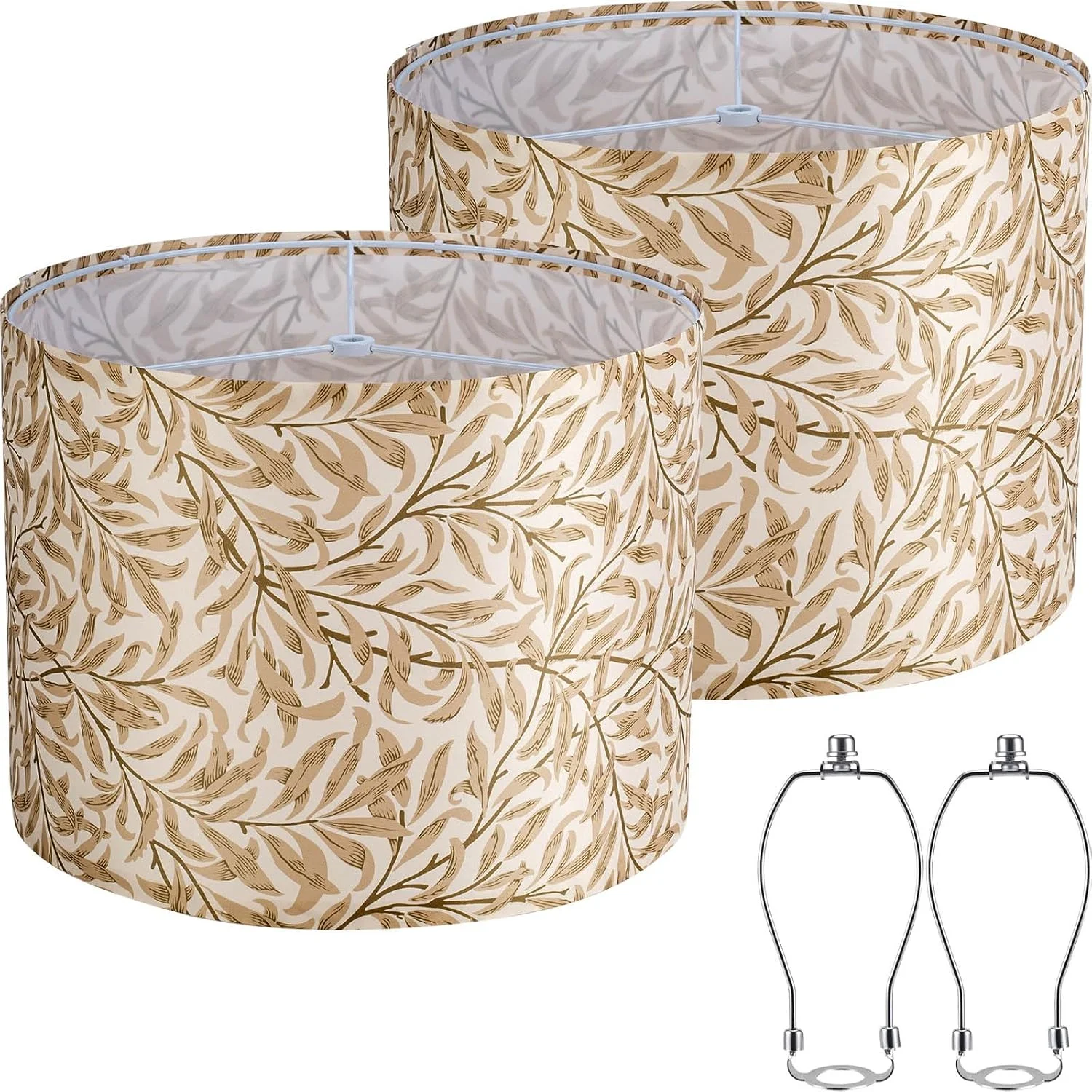 Nook White 13 Drum Lamp Shades Set of 2 with Harps - Image 2