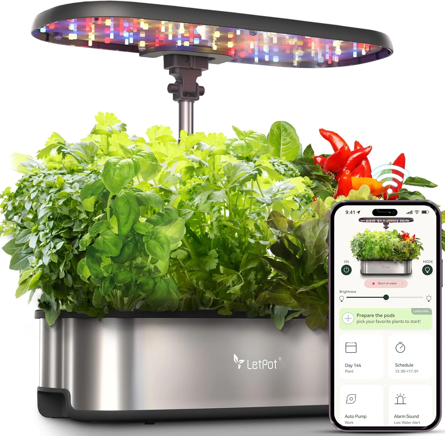 Nook LPH-SE Hydroponics Growing System, 12 Pods Smart Herb Garden Kit Indoor, with 24W Growing LED, 5.5L Water Tank