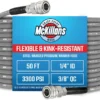 Nook QC Installed Pressure Washer Hose 50 ft, Flexible & Kink-resistant, Steel-Braided & Durable- 3/8 QC