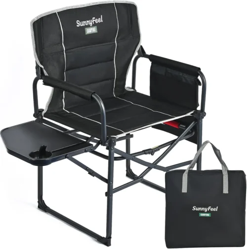 Alternative view of Camping Directors Chair, Heavy Duty, Oversized Portable Folding Chair with Side Table