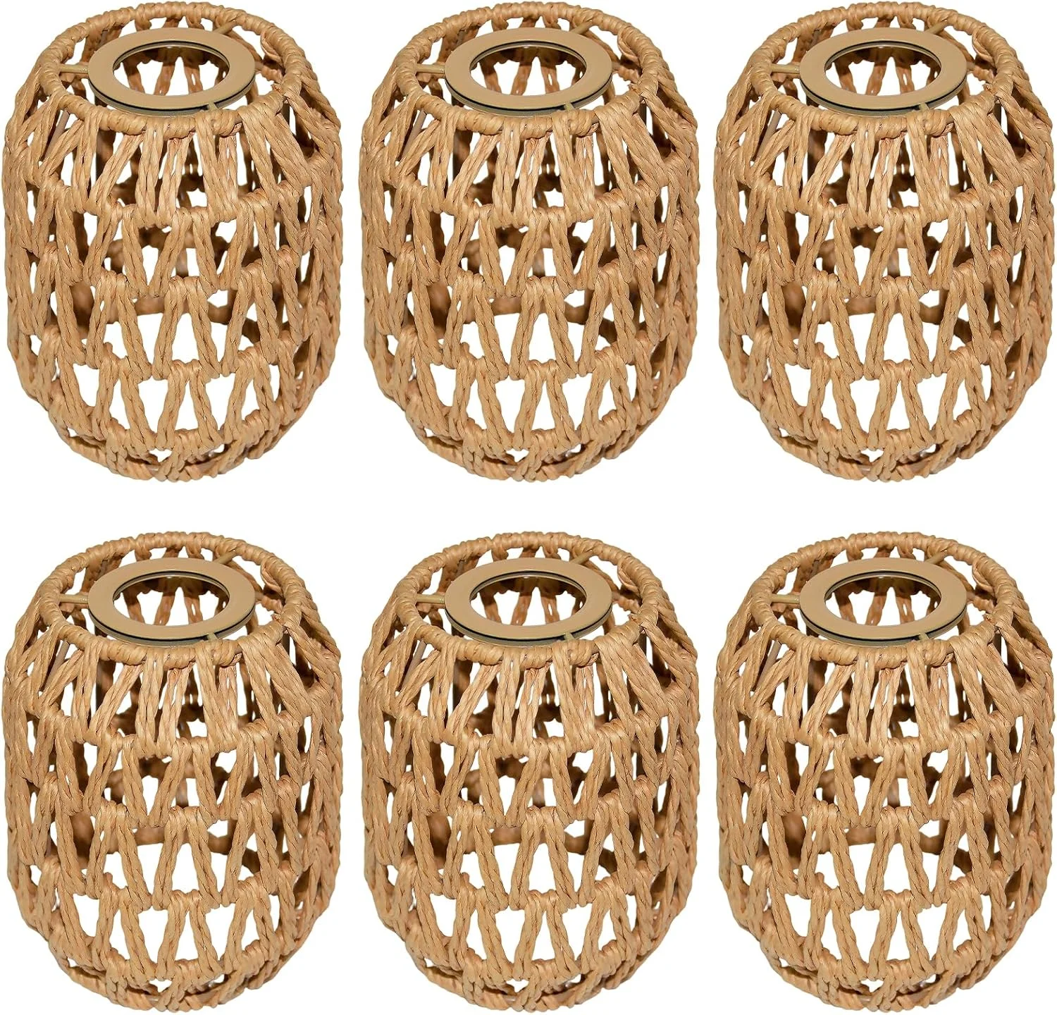 Nook Hanging Light Lamp Shades Boho Rattan Lamp Shades - Image 10