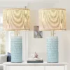 Nook 20.5 Modern Ceramic Table Lamps for Bedroom Set of 2, Farmhouse Table Lamp for Living Room Office Dorm