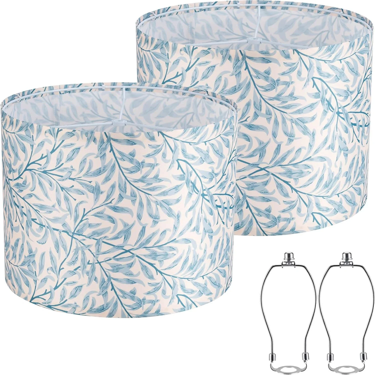 Nook White 13 Drum Lamp Shades Set of 2 with Harps - Image 4