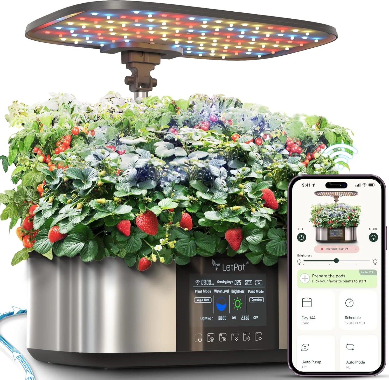 Nook LPH-SE Hydroponics Growing System, 12 Pods Smart Herb Garden Kit Indoor, with 24W Growing LED, 5.5L Water Tank - Image 2