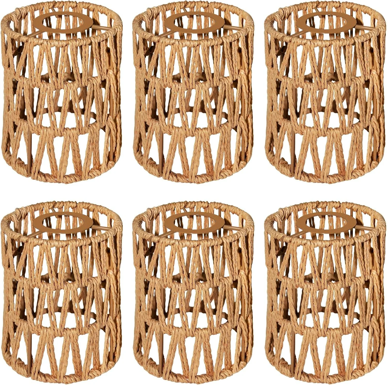 Nook Hanging Light Lamp Shades Boho Rattan Lamp Shades - Image 9